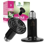 REPTI HOME Reptile Heat Lamp, Ceramic Heat Emitter E27 75W-2Pack, Ceramic Heat Bulb for Terrarium Light, Reptiles, Lizards, Tortoise, Snakes, Chicken