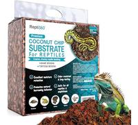 Repti360 Premium Coconut Chip Substrate for Reptiles | 10 LB Compressed Block Expands to 72 Quarts | Natural Bedding for Ball Python, Tortoise, Bearded Dragon Habitats