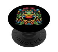 Reptil Frog Kiss Me Nature Vibrant Color PopSockets Adhesive PopGrip