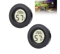 reptile 2PCS Thermometer and Humidity Gauge, Bearded Dragon Accessories, Suitable for Jumping Spiders, Leopard Geckos, Hermit Crabs, Geckos, Lizards (Black)
