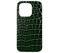 Reptile Alligator Lizard Crocodile Snake Pattern Green Skin Case for iPhone 15 Pro