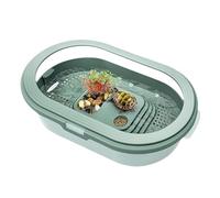 Reptile Aquarium Baking Dock, Safe Terrapin Terrarium, Multi Level Turtle with Feeding Zone, Rest , Climbing the Ramp for Small Cake Crab - Aquatic
