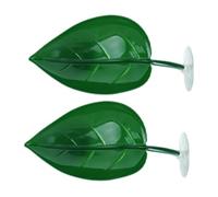 Reptile Basking Platform, Leaf Tank Decor for Gecko Lizard | Durable PVC Basking Platform with secure suction cup for gecko lizard tank decor, fits for habitat climbing. Dark Green 2pcs
