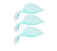 Reptile Basking Platform with Suction Cups, 3PCS Leaf Shape Climbing Resting Shelf for Turtle Tank, Tree Frog, Bearded Dragon, Leopard Gecko - Aquarium Habitat Decor, Green (Light Blue)