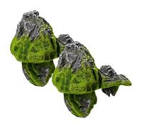 Reptile Basking Rock 2 Pieces Artificial Moss Rest Habitat