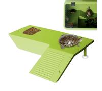 Reptile Basking Terrace - Floating Turtle, Amphibian Ramp, Terrarium Dock | Stable Suction Cup Rest Island for Frogs Lizards Terrapins Aquarium Tank Habitat Sunbathing Relaxation Area