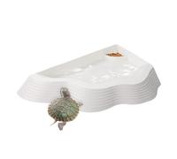 Reptile Bath Pool - Turtle Feeding Dish, Gecko Soak Tray, Non-Slip Ramp Aquarium Decoration, Multifunctional Bath Dish Improves Habitat Design for Snakes and Bearded People