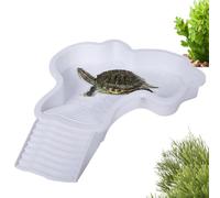 Reptile Bathing Pool,Hermit Crab Bathing Pool with Ladder - Turtle Pool, Landscape Fish Tank Decoration for Gecko, Turtle, Bearded Dragon