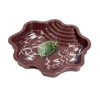 Reptile Bathing Pool | Reptile Dish Feed | Reptile Rock Food Dish | Turtle Habitat With Ramp | Perfect For Lizards And Geckos' Food, Water Needs, Snake, Turtle, Bearded Dragon, Lizard Bath