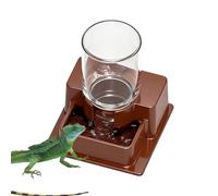 Reptile Bowl - Automatic Water Dish, Detachable Drink Dispenser, Hydration Station, Feeding Supply, Top Performance Pet Care, Habitat Fluid Container for Lizard Snake Frog Green