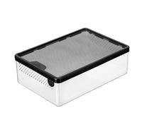 Reptile Box Container - Transparent PC Material, Metal Mesh Ventilation, 360-Degree View Enclosure, Anti-Escape Airtight Design | For Lizards Spiders Scorpions Crickets Small Reptiles Pet Housing