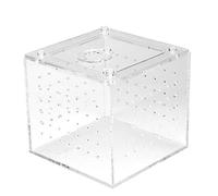 Reptile Breeding Box | Acrylic Terrarium for Snakes/Spiders/Lizards | 2mm Ventilation Holes & Secure Lock Cover | 10x10x9cm Transparent Creature House
