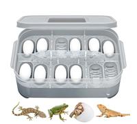 Reptile Breeding Incubator - Transparent Lizard Breeding Box with 12 Grids, Portable PP Feeding Tray, Minimum Contact Egg , Container
