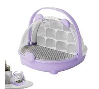 Reptile Breeding Tank, Silk Worm Transport Container, Portable Transparent Feeding Box with Handle - Carrier Habitat Cage Watch the Pet House for Outdoor & Frogs