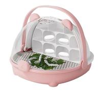 Reptile Breeding Tank, Silkworm Transport Container, Portable Transparent Feeding Box with Handle, Carrier Habitat Cage Watch the Pet House for Outdoor & Frogs