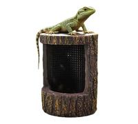 Reptile Cage | Fall Resistant Bowl for Food - Simulated Tree Trunk Design Accessories with Hooks,for Small Pets Lizards Geckos Frogs