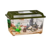 Reptile Cage - PET 23×13×15.5 Cm Transparent Habitat | Reptilê Feeding Box, Handle, Portable Carrier, Snake Breeding Tank | Lizard, Gecko, Turtle, Frog Enclosure