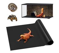 Reptile Carpet, Bearded Dragon Substrates, Tortoise Bedding Mat, Terrarium Substrate Liner for Leopard Gecko, Tortoise, Turtle, Lizard, Snake, Iguana Reptile Tank Accessories Black(45x180cm)