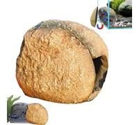 Reptile Cave - 10x8x8cm Caves Simulation Rock, Terrarium Decor Reptile | Magnetic Safe Hiding Space | Hand-Painted Resin Cave For Aquarium Shrimp Gecko Snake Turtle Betta, Realistic