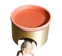 Reptile Cave - Clay, 2-in-1 Lizard Water Bowl | Leopard Gecko Feeding Bowl For Bearded Dragons Pet Parents Animal Lovers Nature, 4.13x4.13x2.56 Inches