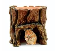 Reptile Cave - Funny Tree Trunk Little Snakeskin | Feeding Habitat, Aquarium Accessories, Resin Shelter with Tray, Landscape underneath