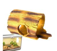Reptile Cave | Natural Tree Texture Lizard Shelter | Decorative Fish Tank Accessories & Climbing & Sunshine Area for Wet/Dry Reptiles Snake Spiders