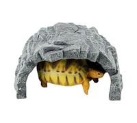 Reptile Cave,Resin Rock House Ornament - Leopard Gecko Cave,for Bearded Dragons Snakes Basking Amphibian Terrariums Fish Tanks Habitats