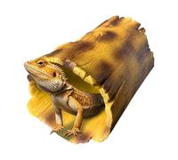 Reptile Cave - Resin Simulation Tree Texture Reptile Caves - Landscape Climbing Basking Area Fish Tank Accessories for Shrimp Chameleons Spiders Bearded Dragon