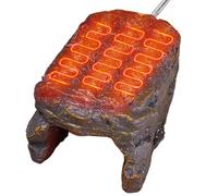 Reptile Cave with Heated Stage - Tank and Garbage Rock Decor | Heated Habitat Accessory for Turtles, Lizards, Snakes, Amphibians, Geckos