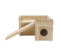 Reptile Cave Wooden Lizard Shelter Climbing Ramp Terrarium Box Hut | 7.87x7.87x4.72 Inch Basking Bearded Dragon Gecko Turtle Habitat Decor Amphibian Aquarium Under-Tank Basking Tortoise Castles
