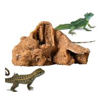 Reptile Caves | Aquarium Decor Rock Tortoise Shelter for Lizards - Small Multi-Functional Basking Area Landscape Resin Fish Tank Accessories for Gecko Amphibians Shrimp