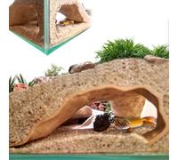 Reptile Corner Cave,3D Printed Underground Cave Bearded Dragon Tank Decor,Corner Aquarium Hideout Decoration for Reptile Amphibians,Leopard Gecko,Hermit Crab (Black)