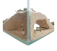 Reptile Corner Cave, 3D Printed Underground Cave Bearded Dragon Tank Decor, Snake and Shrimp Hides for Aquarium (yellow)