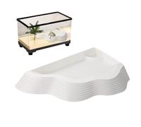 Reptile Dipping Pool, Non-Slip Turtle Feeding Dish with Ramp, Bath Tray for Gecko Bearded Dragon Snake Gecko, Easy Clean Water and Habitat Accessory for Enclosure