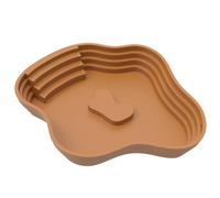 Reptile Dish - Black LtBrown ArmyGreen Bowl Plate Ramp Aquarium Decor 3D Food Drinking Bath Tray | Large Accessory X Sustainable Habitat for Gecko, Snake, Turtle, Lizard, Dragon B