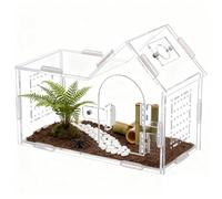 Reptile Enclosure - Ventilated Transparent Terrarium Cage with Front Opening | For Geckos, Frogs, Lizards, Tarantulas, Crickets, Snails, Tree Antis, Amphibians, Pet Habitat for Exotic