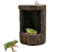 Reptile Feeder Bowl,Drop-Resistant Food Bowl,Simulated Tree Stump Design Reptile Stuff with Hooks | for Small Pets Lizards Dragons Geckos Frogs Terrarium