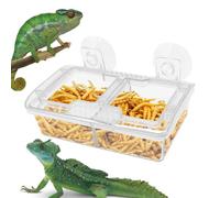 Reptile Feeder Wall Feeder with Two Different Compartments | Wall Mounted Reptile Feeding Bowl for Habitat, Terrarium, Office as well as for Lizards, Turtles, Frogs, Sp