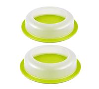 Reptile Feeding Bowl - 2 Piece Escape Proof Anti Tip Pet Feeder Set | Curved Inner Rim, Durable ABS Construction, Stable Base Design, Suitable for Bearded Dragons, Geckos, Lizards and Frogs