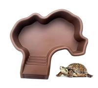 Reptile Feeding Bowl Large Bath Pool for Reptiles Non-Slip Decorative Basin with Sun for Landscaping for Hermit Crabs, Snakes, Lizards and