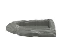 Reptile Feeding Bowl - Large Habitat Bath Pool, Flat Dish With Ramp | Multi-Purpose Pet Accessory For Lizard Chameleon Snake Turtle Gecko Aquarium Decor, Textured Non-Slip Base For Stability, Unique