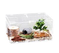 Reptile Feeding Box, Acrylic Transparent Feeding Box, 30 * 20 * 15CM for Spiders, Geckos, Lizards, Scorpions, Corn Snakes, Guinea Pigs