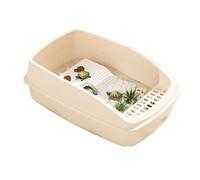 Reptile Feeding Box ， Aquarium Tank With Integrated Ecology And Sun Drying Platform White 49.5x32x18cm