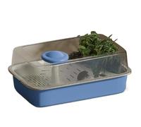 Reptile Feeding Box ， Blue Terrarium Aquarium Habitat with Showerhead and Plng Area 51.5x33x19CM