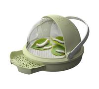 Reptile Feeding Box - Silkworm Rearing box | Snail Feeding Cabins - transparent viewing enclosure, breathable mesh ventilation, bottom drawer cleaning, indoor outdoor rearing observation science class