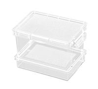 Reptile Feeding Box Storage Container Portable Lightweight Feeder Cage for Cricket Raising Mealworms 5.31x3.54x3.94inch