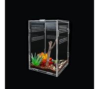 Reptile Feeding Box Transparent Reptile Habitat Breeding Box | 25x15x15cm Insect Feeding Box with Vents Anti-Escape Design for Spiderlings,Horned Frog,Beetles,Pet Snakes