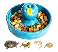 Reptile Feeding Dish - Ceramic Anti-Tip Stable Feeder Basin,Turtle Water Bowl | for Leopard Tortoise, Turtles, Lizards, Hermit Crab, Snake, Frog, Snail, Spider, Home, Vivarium, Pet Store