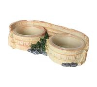 Reptile Feeding Dish - Feeder Drinking Basin - Small Animal Bowls | Aquarium Decoration Small Turtle Habitat Feeder for Reptiles Snakes Hamsters Leopard Gecko Bearded Dragon