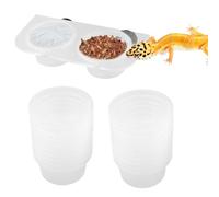 Reptile Feeding Dish - Magnetic Mount Box | Water Dispenser Holder, Durable Habitat Accessory for chameleon snake tortoise hermit crab lizard amphibian reptile enclosure care